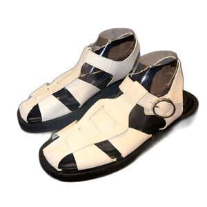 AQUATALIA Ginata Leather Fisherman Sandals In White ladies size 10.5